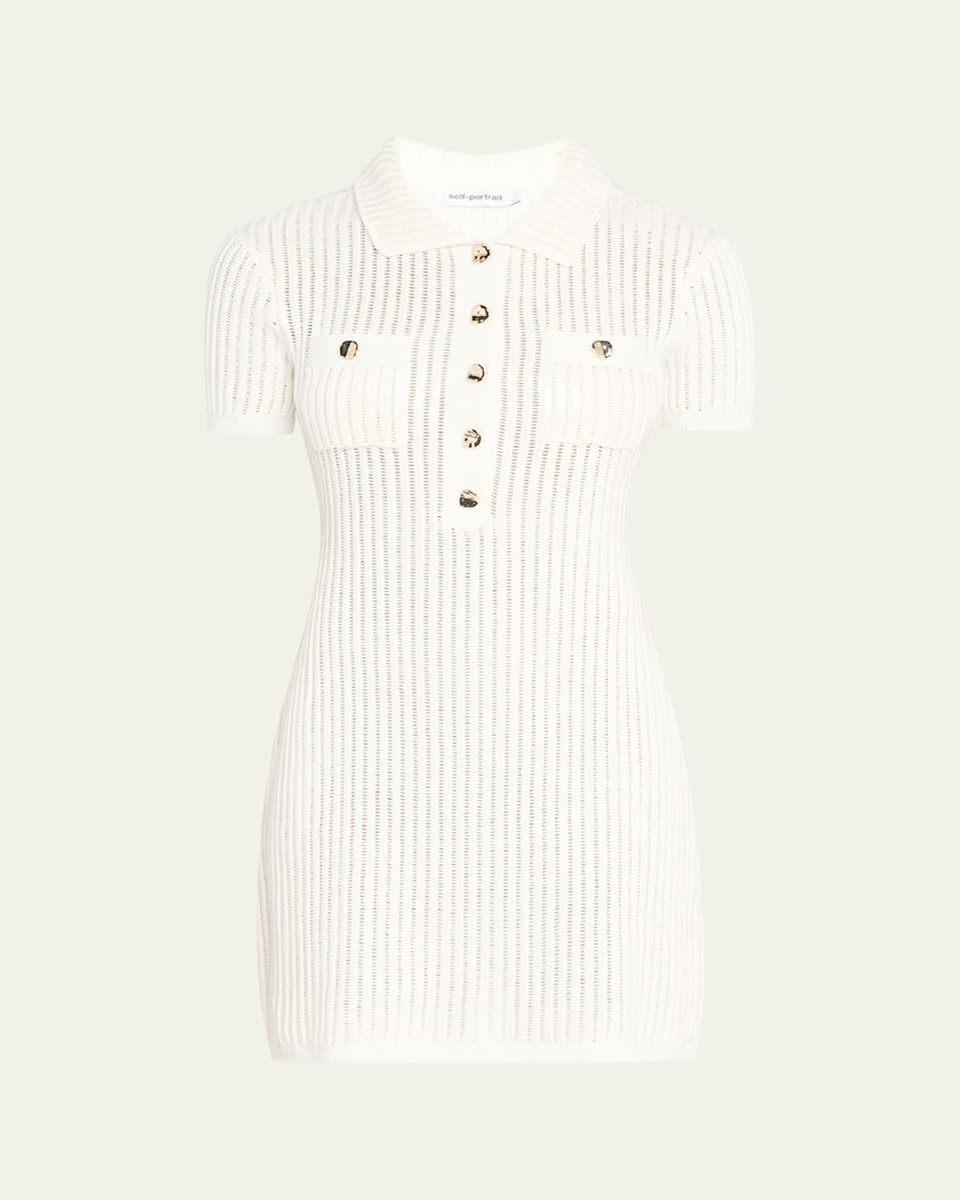 Sequined Crochet Mini Dress